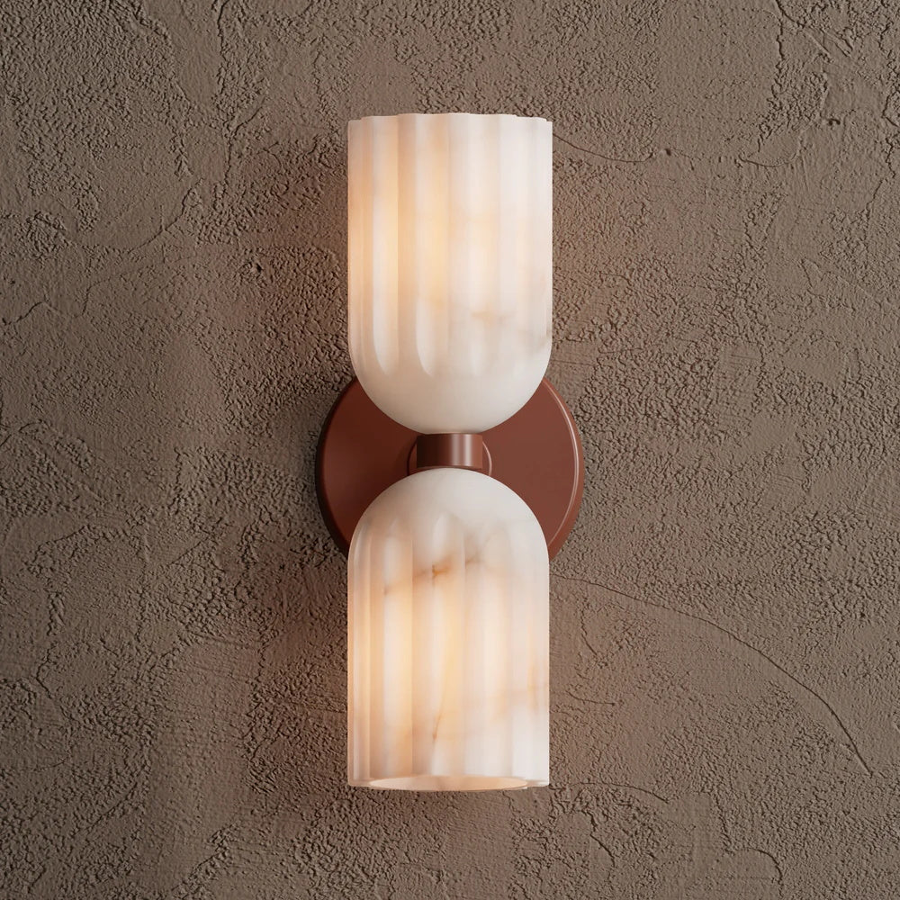 Uraeeth Modern Minimalist Double Brass Alabaster Wall Lamp - Letslighting
