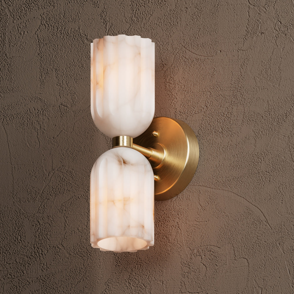 Uraeeth Modern Minimalist Double Brass Alabaster Wall Lamp - Letslighting