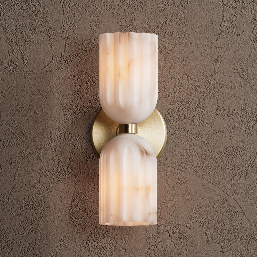 Uraeeth Modern Minimalist Double Brass Alabaster Wall Lamp - Letslighting