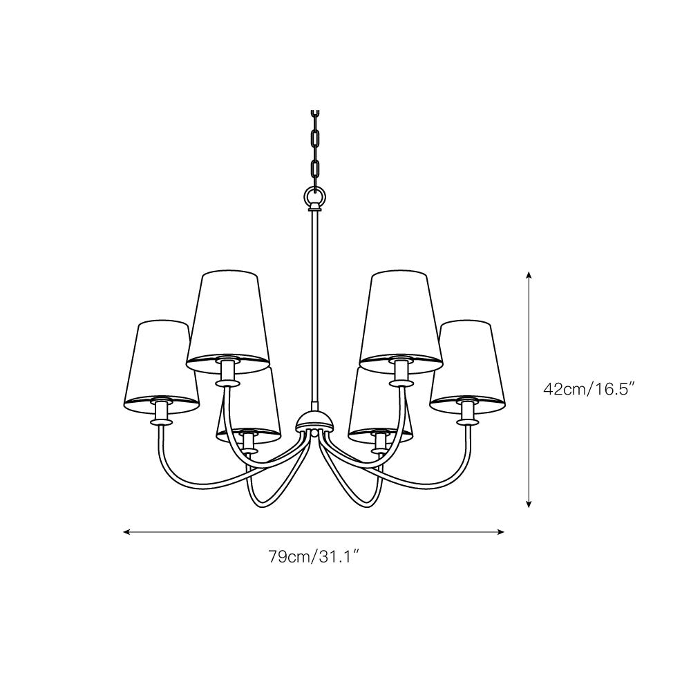 Icarisra Messing Stoff Vintage Industrial Kronleuchter-Letslighting