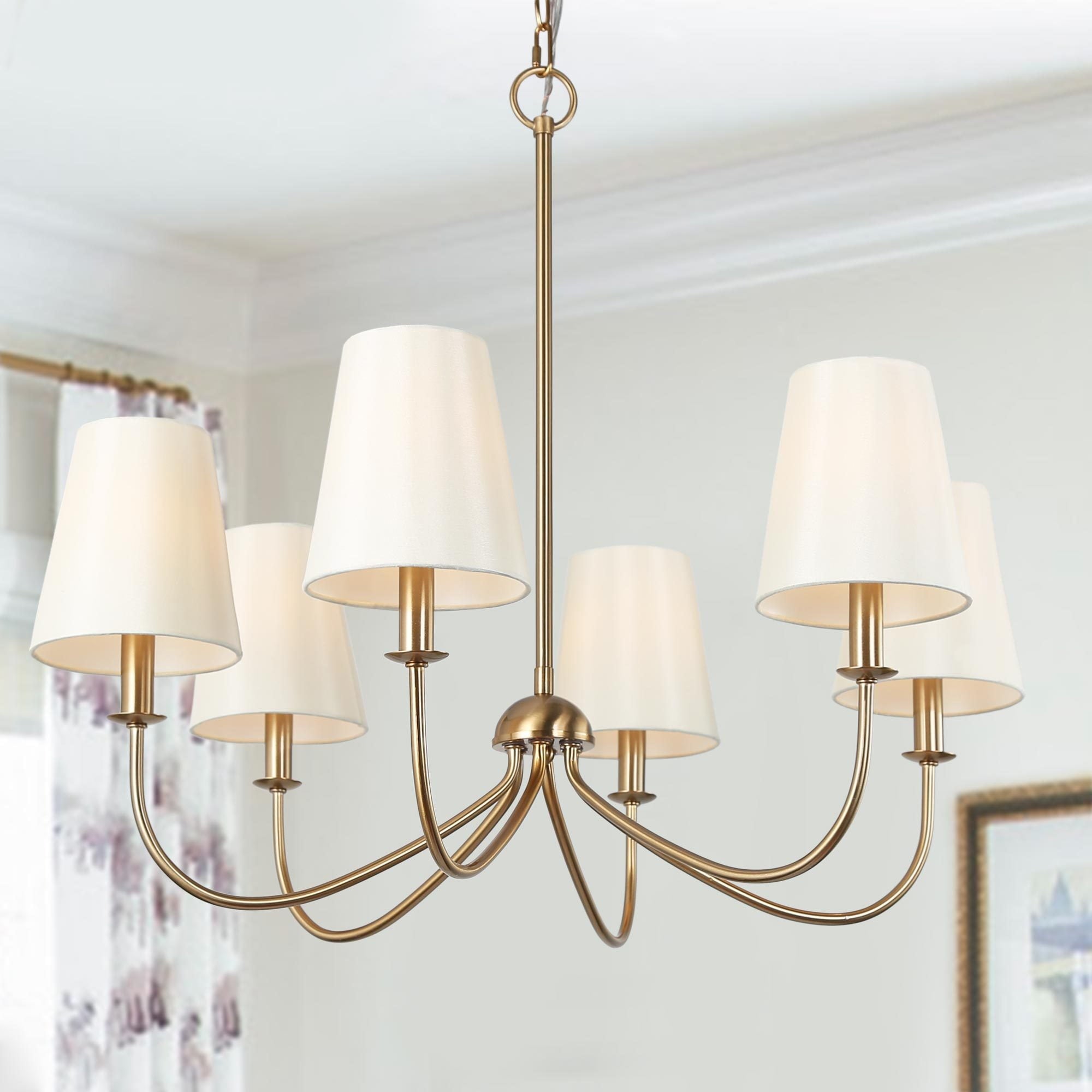 Icarisra Messing Stoff Vintage Industrial Kronleuchter-Letslighting