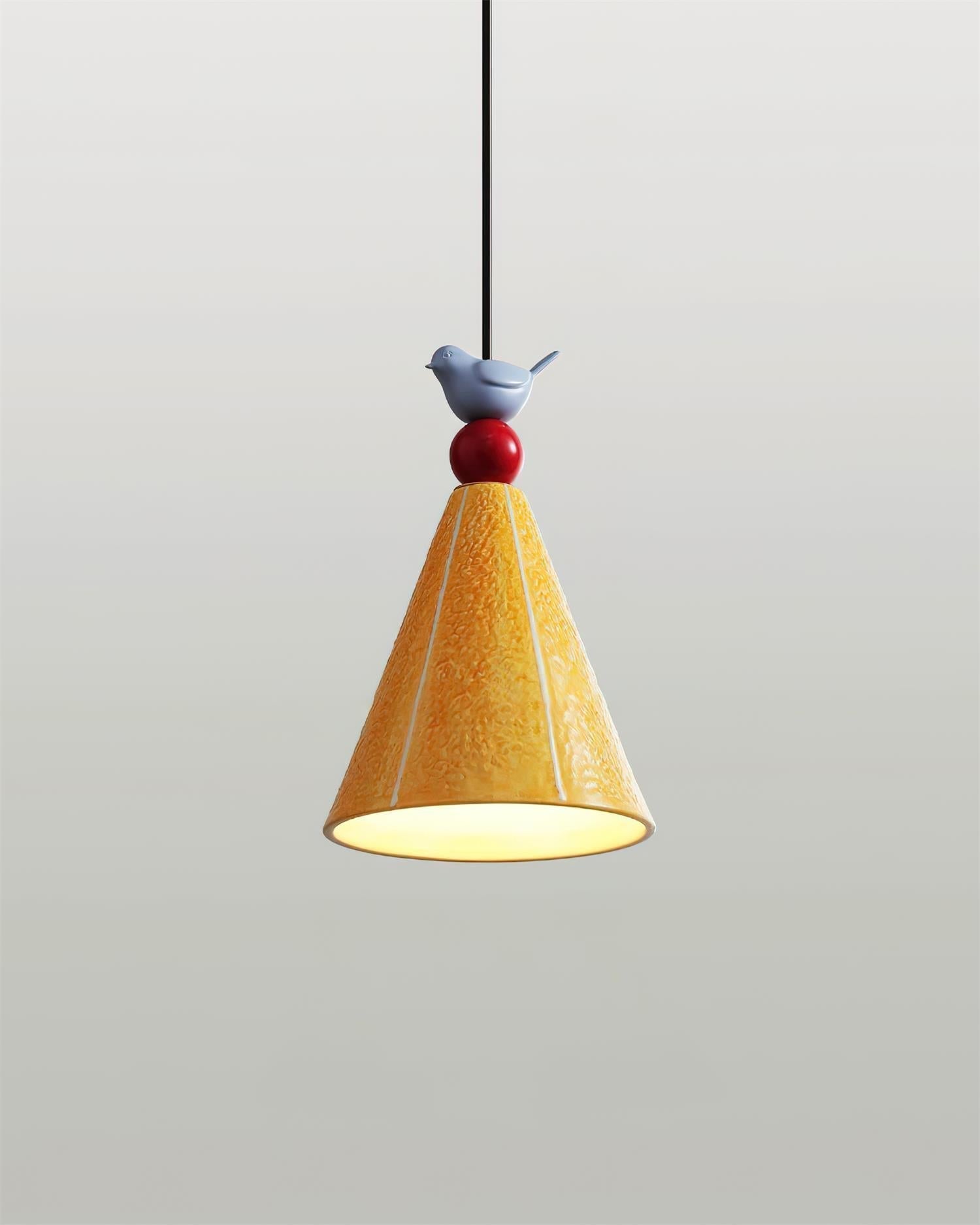 Fivio Pendelleuchte Verspielter Kegel Vogel-Letslighting
