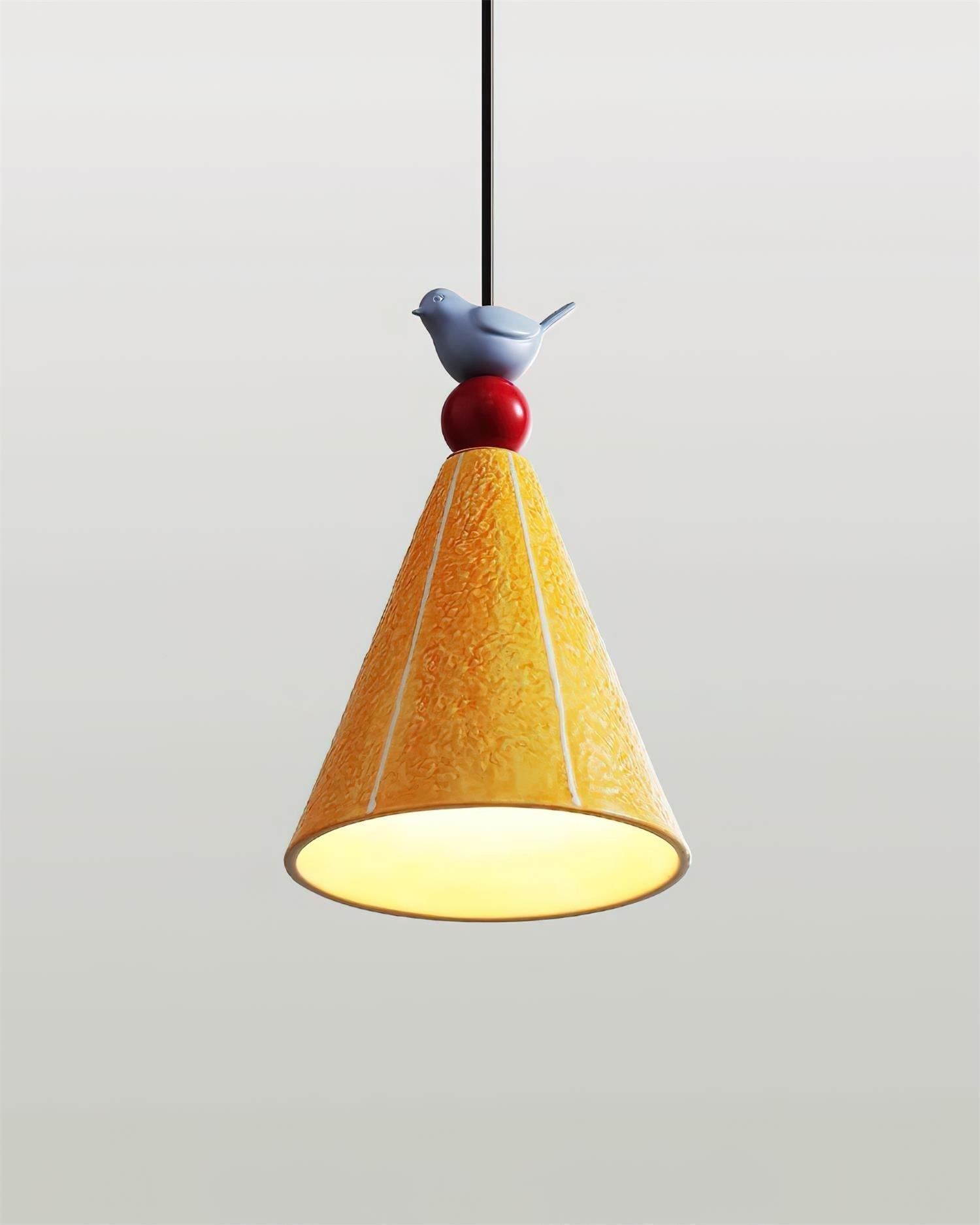 Fivio Pendelleuchte Verspielter Kegel Vogel-Letslighting
