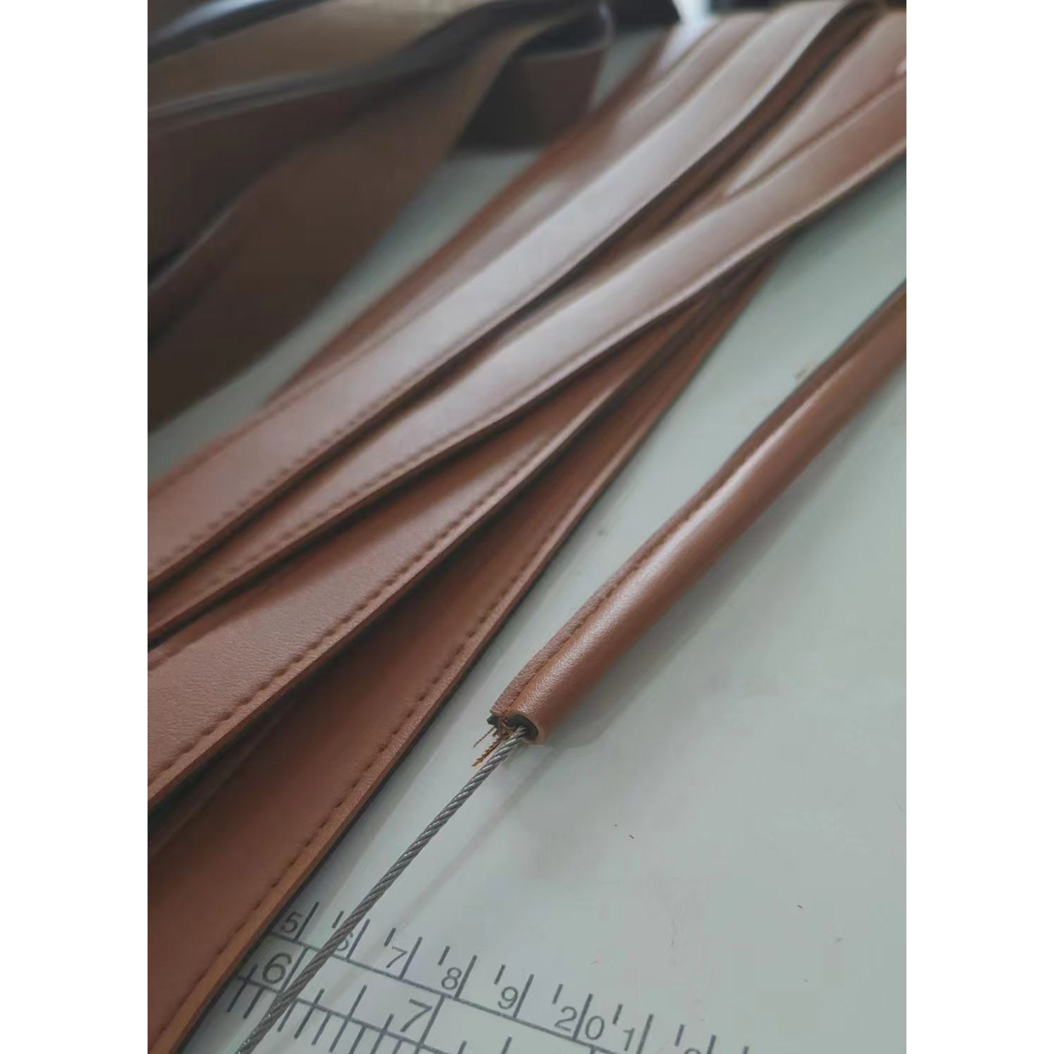 Syrinan Modern Minimalist Luxe Ring Leather Alabaster Chandelier - Letslighting