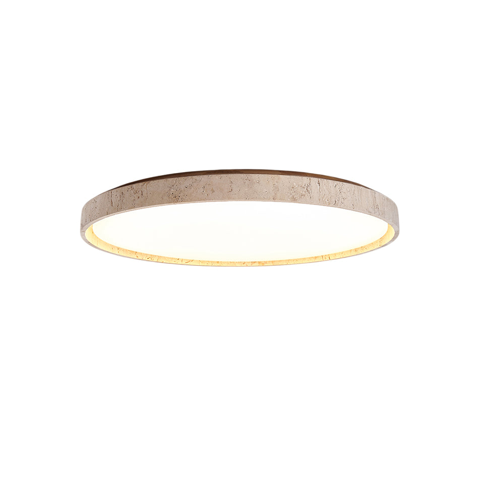 Symiror Modern Minimalist Round Travertine Ceiling Lamp - Letslighting