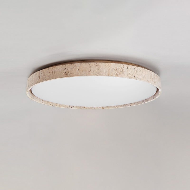 Symiror Modern Minimalist Round Travertine Ceiling Lamp - Letslighting