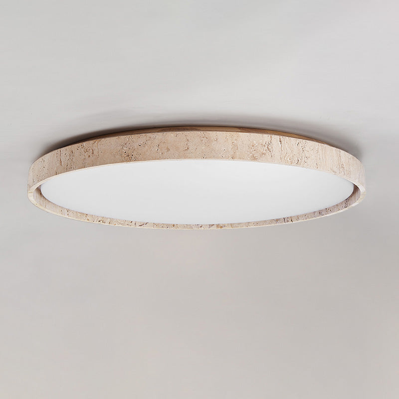 Symiror Modern Minimalist Round Travertine Ceiling Lamp - Letslighting