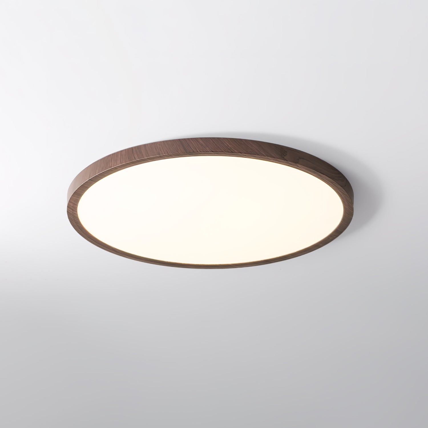 Solara Deckenleuchte Dünn Rund Walnuss Minimalistisch-Letslighting