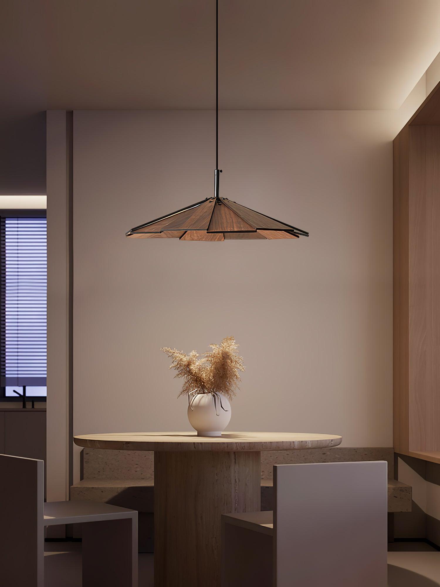 Woodura Schirm Holz Pendelleuchte-Letslighting
