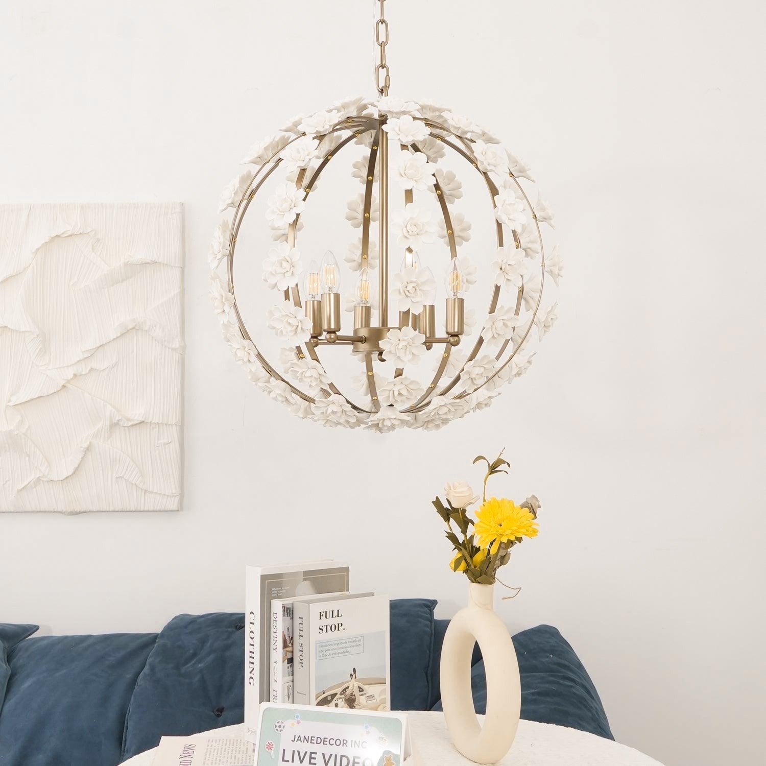 Syloran Postmoderner Luxus-Keramik-Kronleuchter mit Globus-Letslighting
