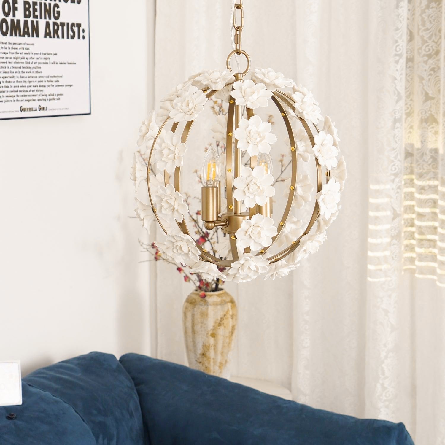 Syloran Postmoderner Luxus-Keramik-Kronleuchter mit Globus-Letslighting
