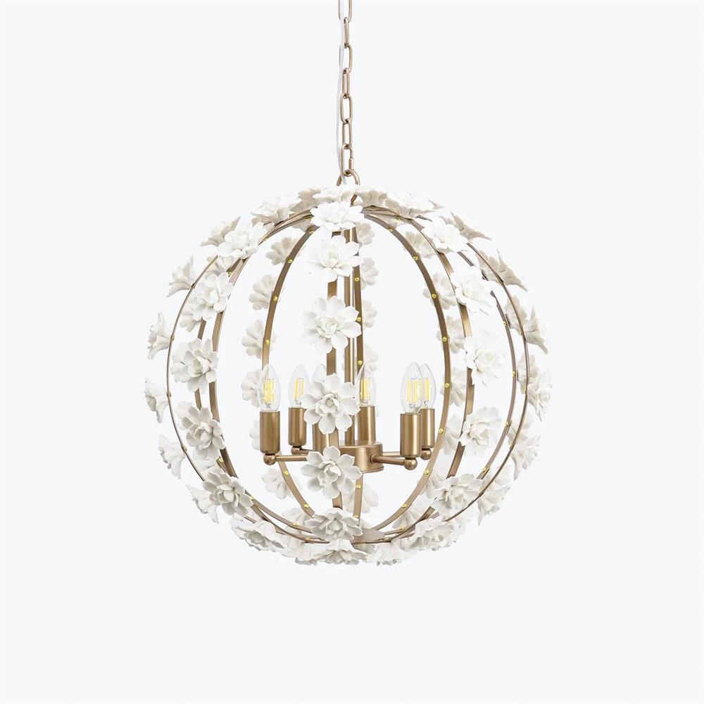 Syloran Postmoderner Luxus-Keramik-Kronleuchter mit Globus-Letslighting