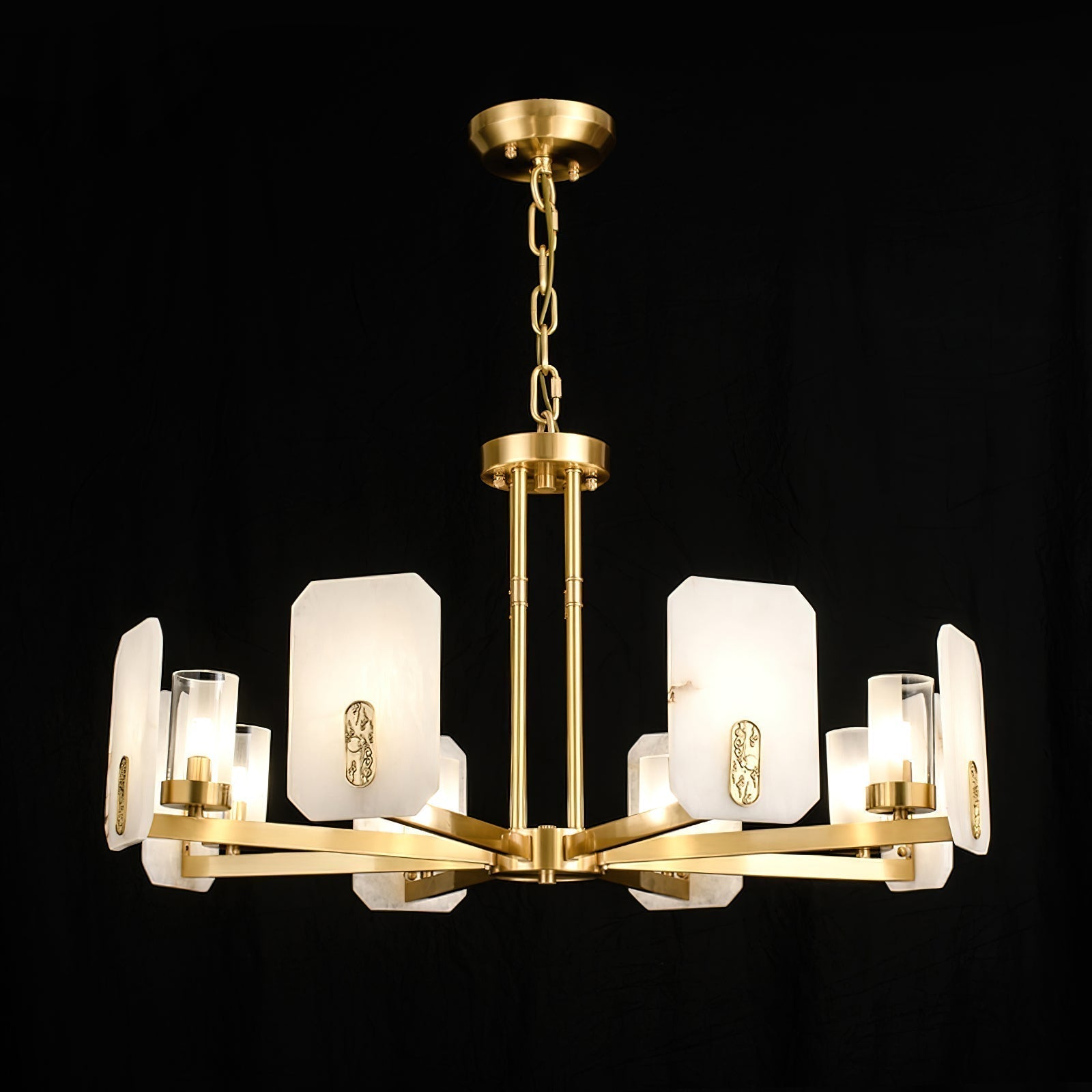 Aursorion Postmodern Luxury Brass Alabaster Chandelier - Letslighting