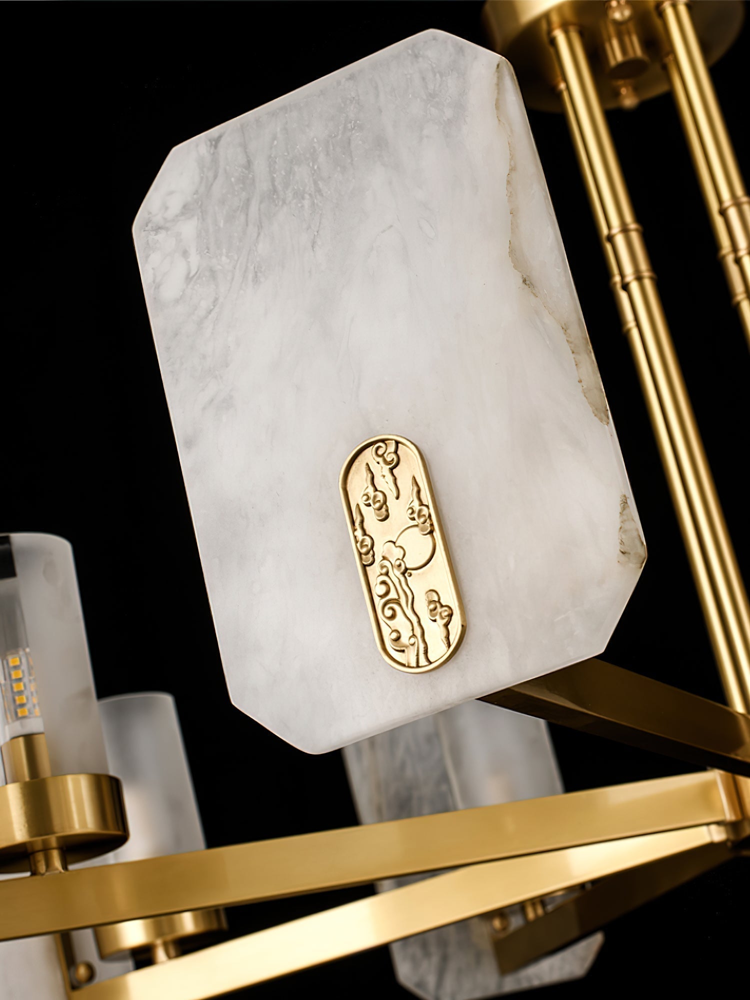 Aursorion Postmodern Luxury Brass Alabaster Chandelier - Letslighting