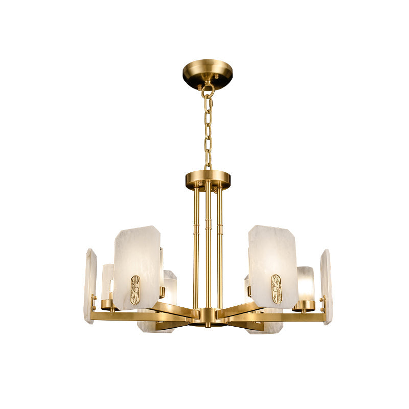 Aursorion Postmodern Luxury Brass Alabaster Chandelier - Letslighting