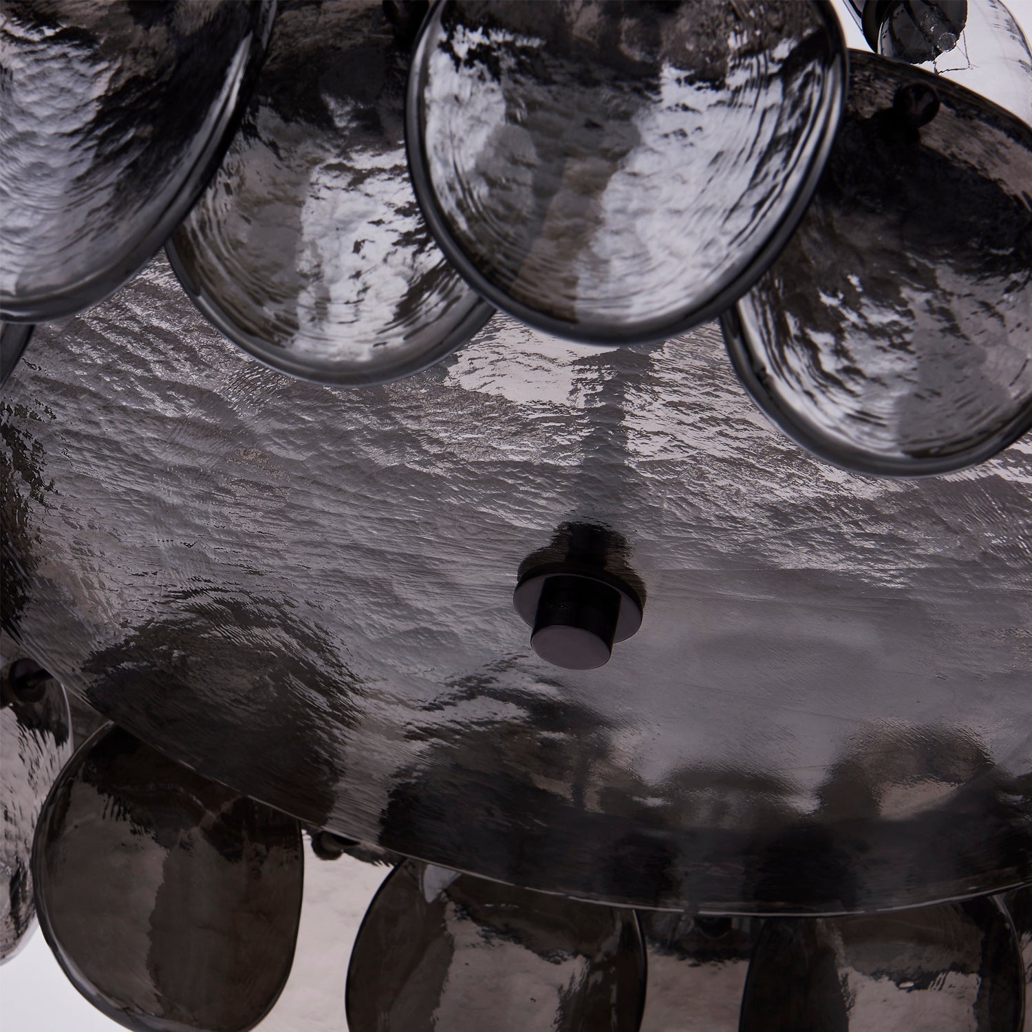 Aurora Chandelier Amber Glass Disc Fish Scale Brass - Neutralighting