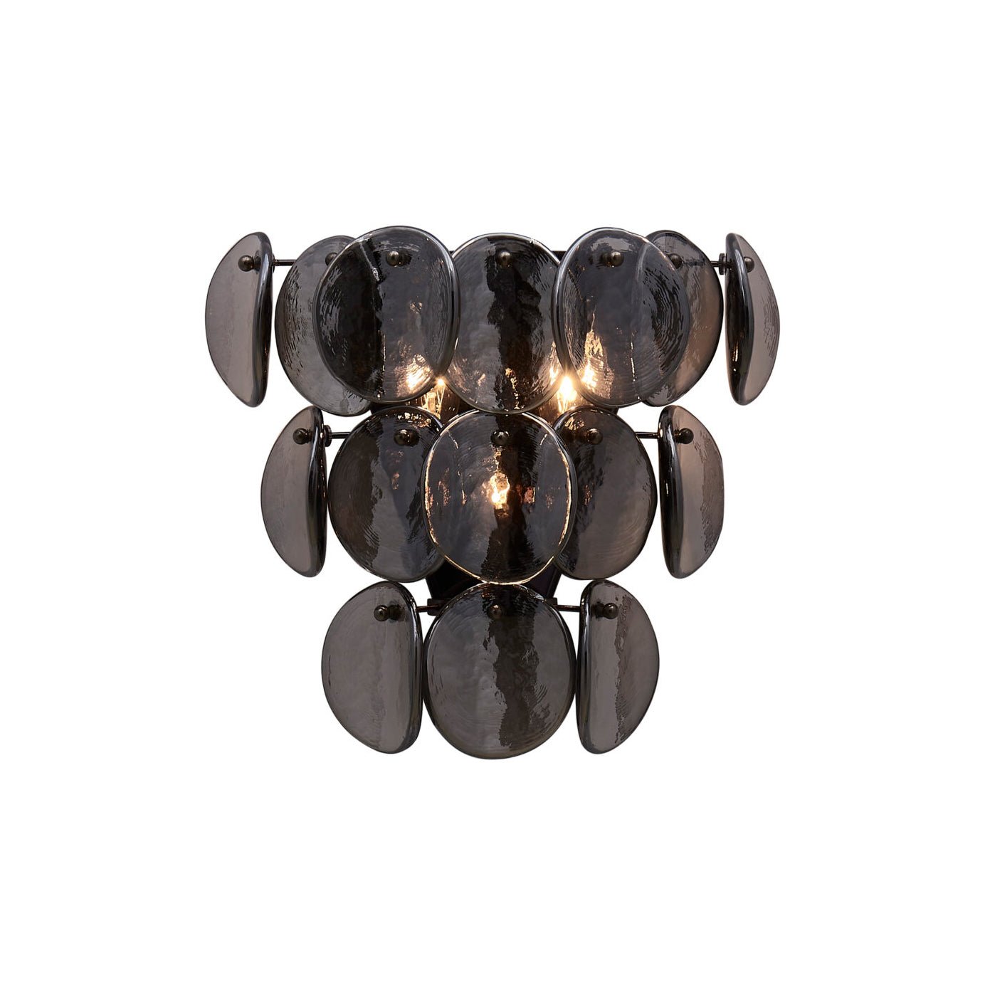 Aurora Wall Lamp Amber Glass Disc Fish Scale Brass - Neutralighting