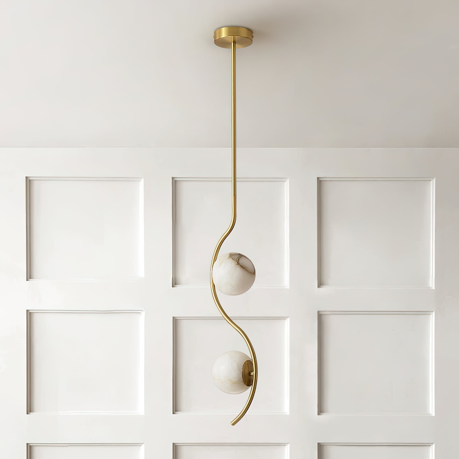 Civenan Modern Minimalist Curved Alabaster Pendant Lamp - Letslighting