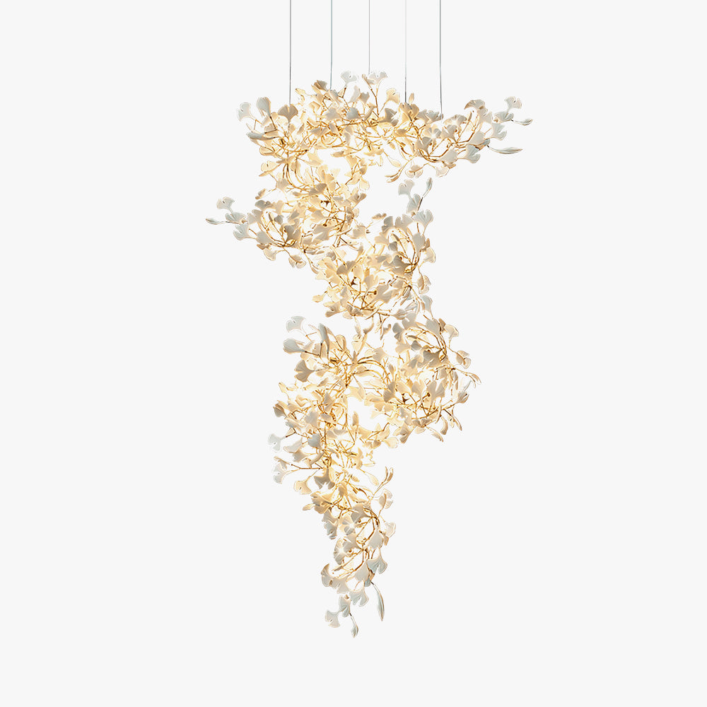 Olivia GloGink Modern Langes Gold LED Kronleuchter, aus Metall&Keramik