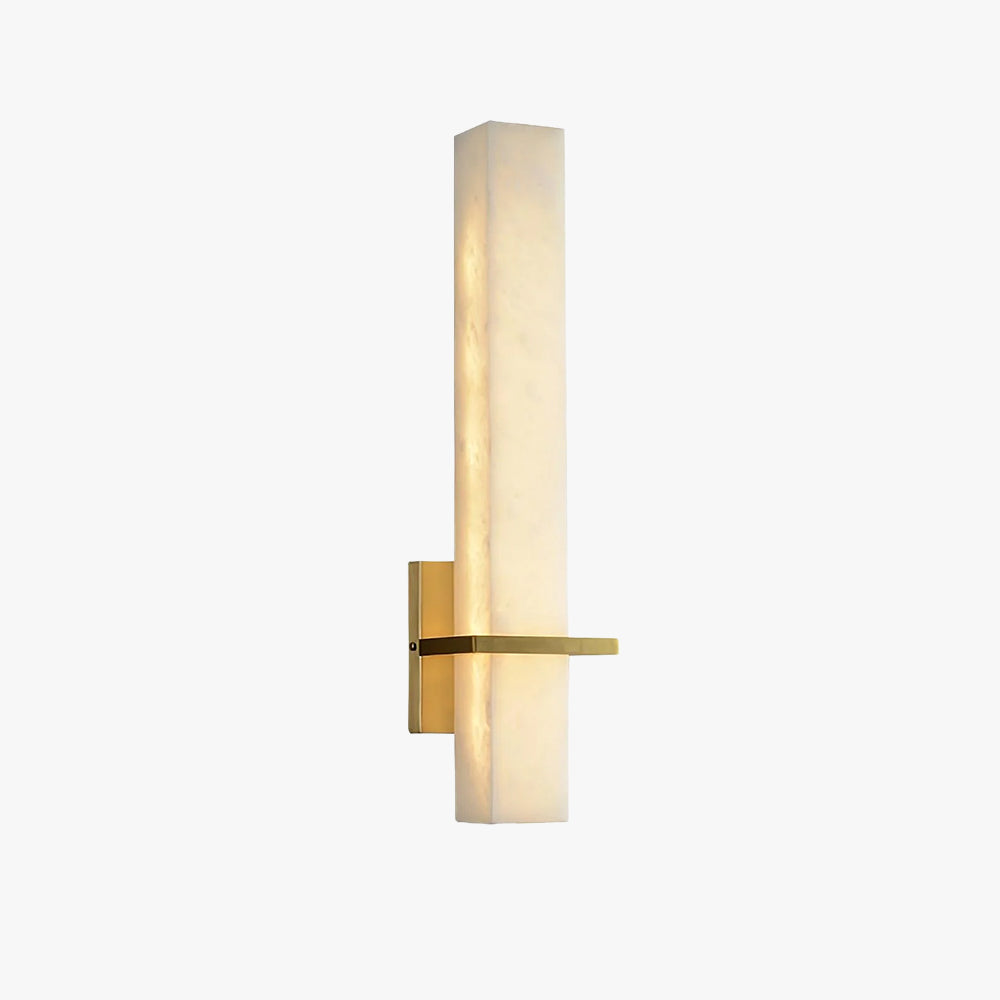 Ritta  Wall Lamp   White Alabaster Brass  Modern Cuboid