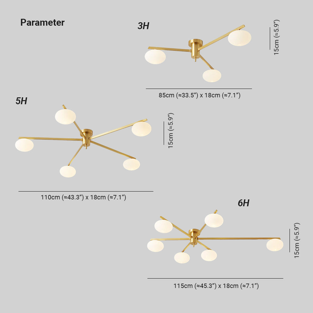 Jania Moderne schwarze Glas-Deckenleuchte