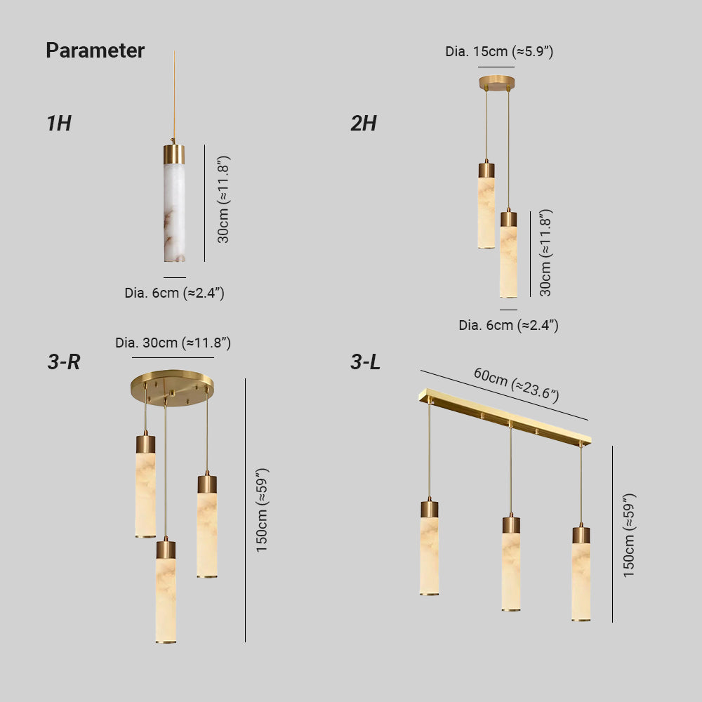 Dike Weiße Alabaster-Pendelleuchte