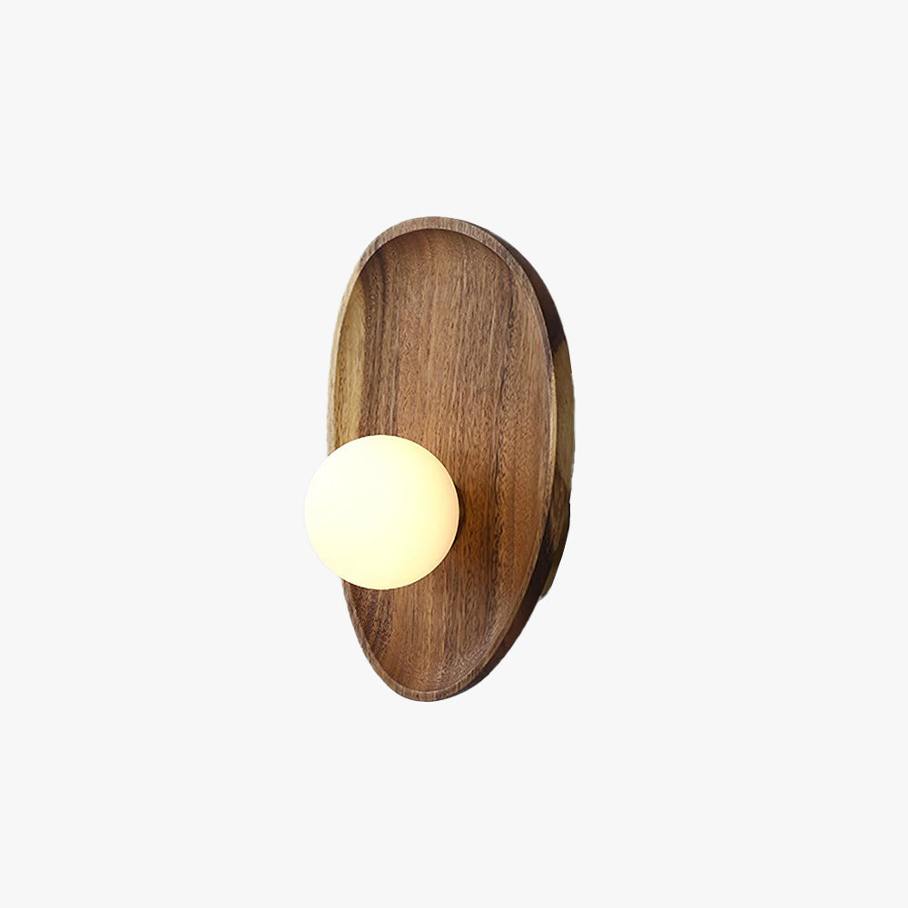 Ligno Wandleuchte aus Naturholz und Glas