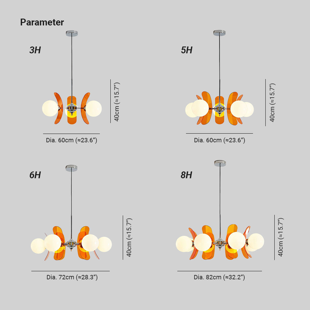 Ulano Kronleuchter in Braun und Orange