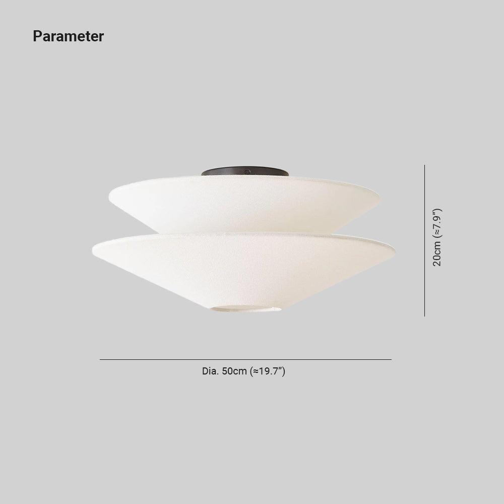 Lina Deckenleuchte mit doppeltem Kegelschirm aus Stoff