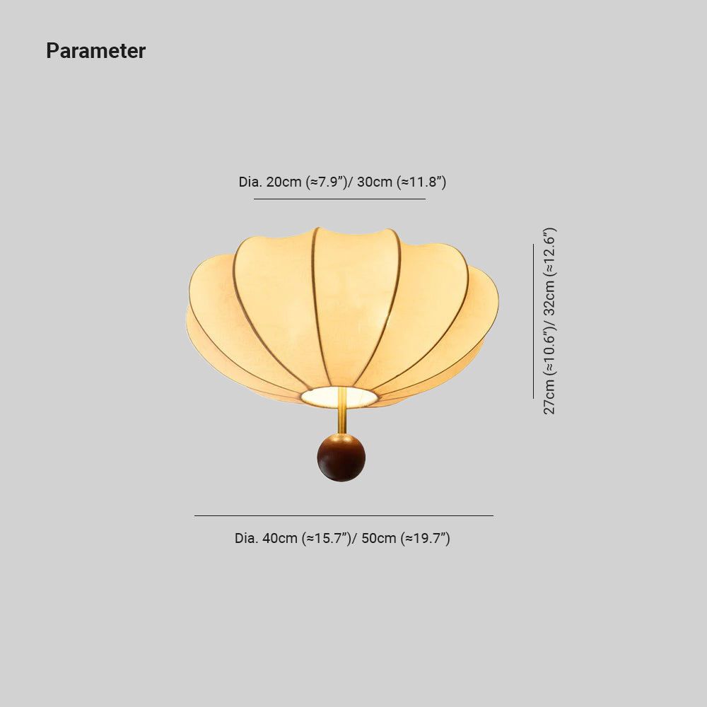 Willow Deckenleuchte Marceline aus Holz und Stoff