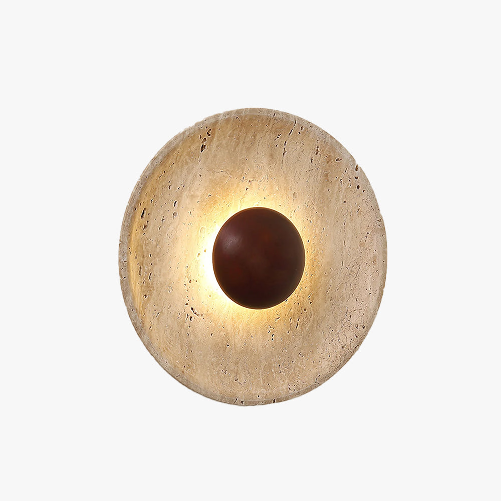 Aveny Rond Innenwandleuchte aus Travertin