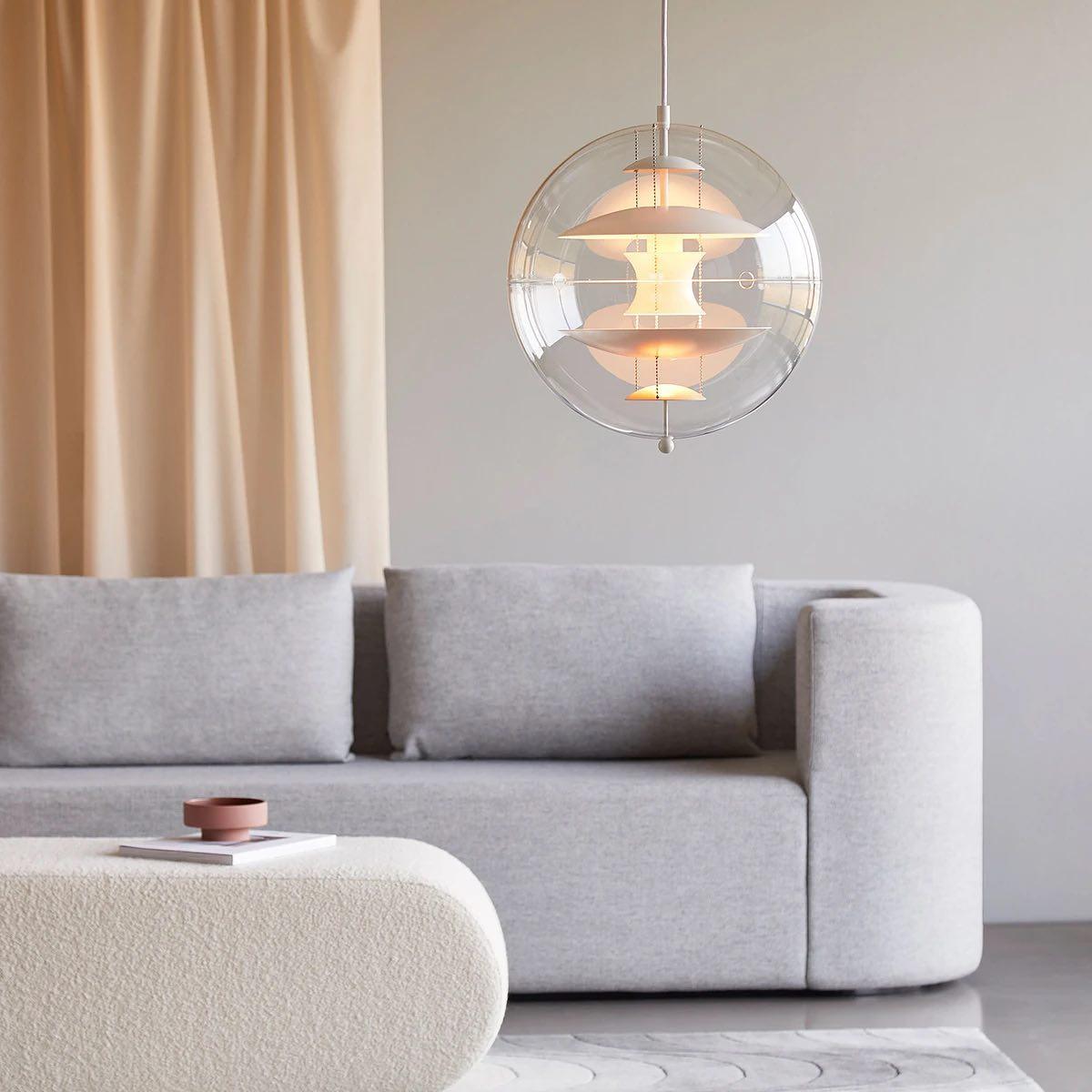 Pendant Lamp Floating Geometric Layers Clear Globe Futuristic Modern - Letslighting