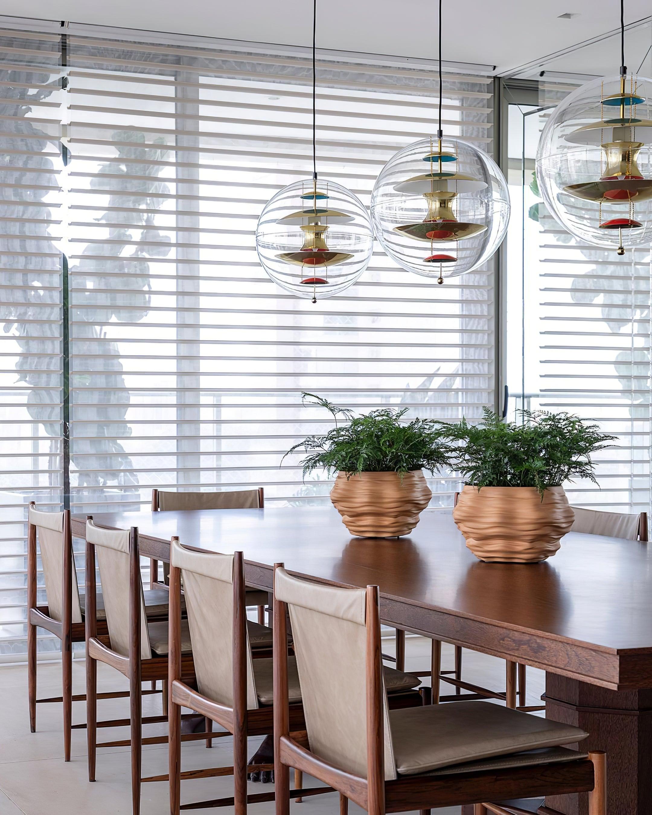 Pendant Lamp Floating Geometric Layers Clear Globe Futuristic Modern - Letslighting