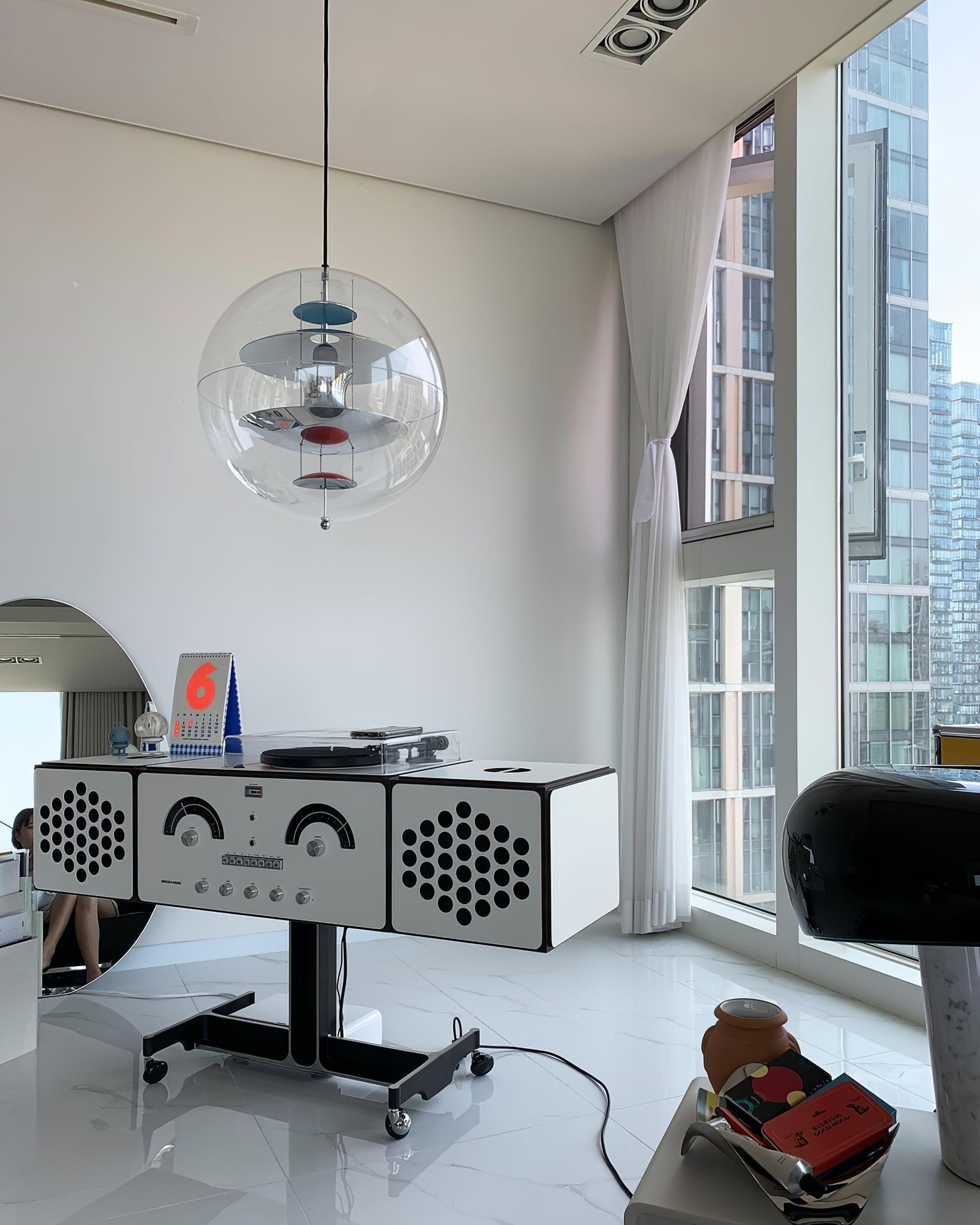 Pendant Lamp Floating Geometric Layers Clear Globe Futuristic Modern - Letslighting