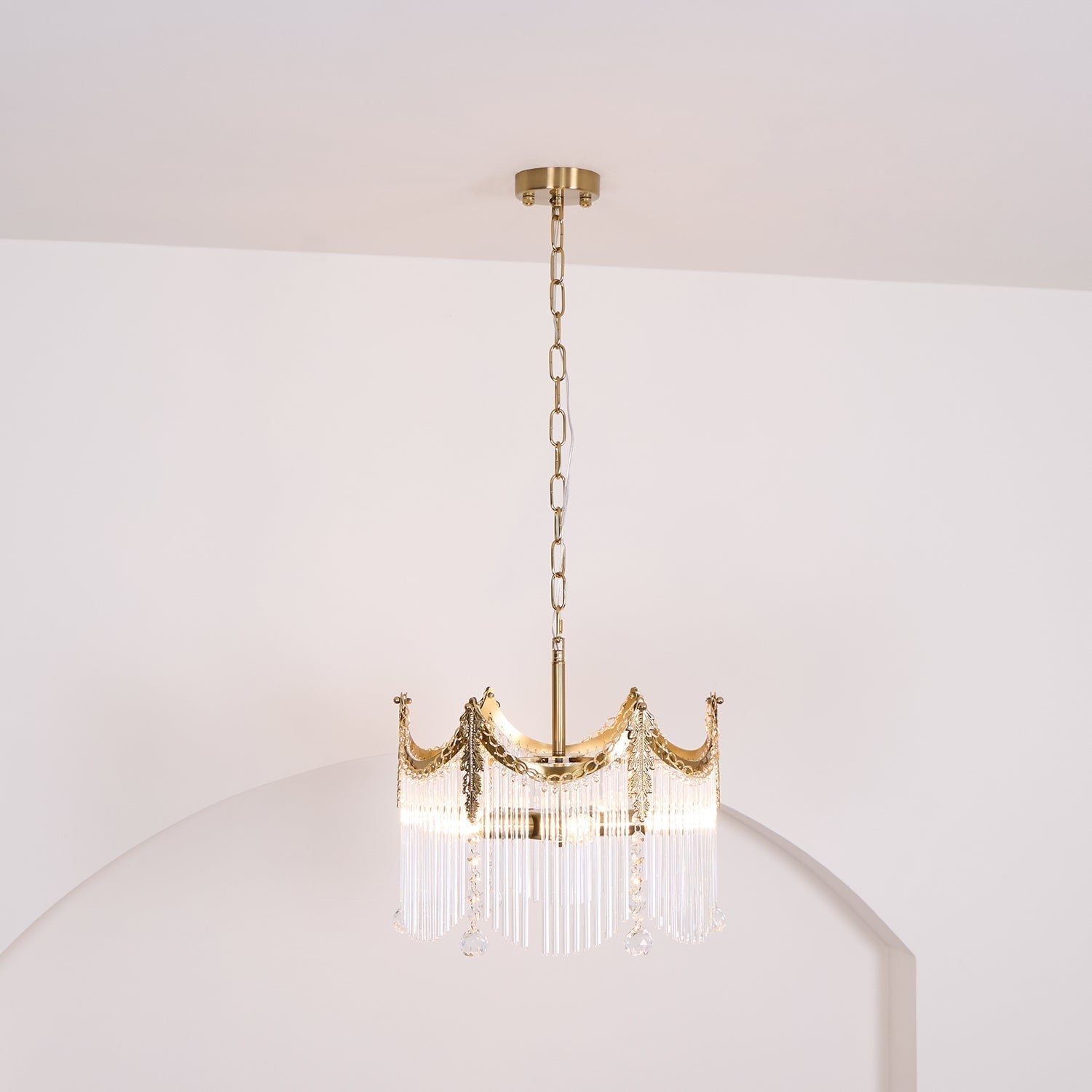 Elias Luxuriöse Glas-Kronleuchter im Landhausstil