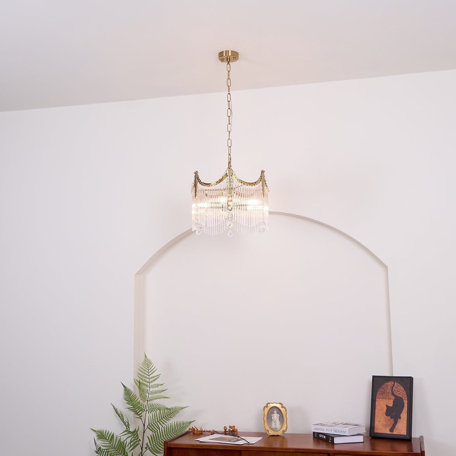 Elias Luxuriöse Glas-Kronleuchter im Landhausstil