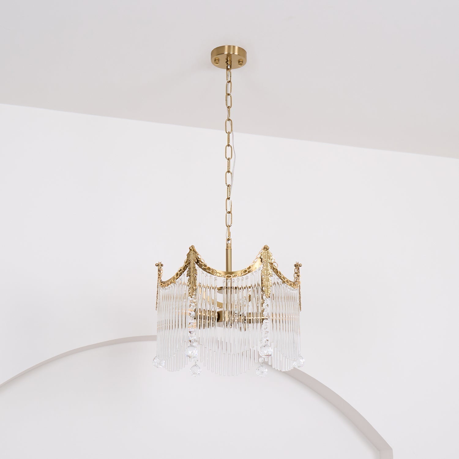 Elias Luxuriöse Glas-Kronleuchter im Landhausstil