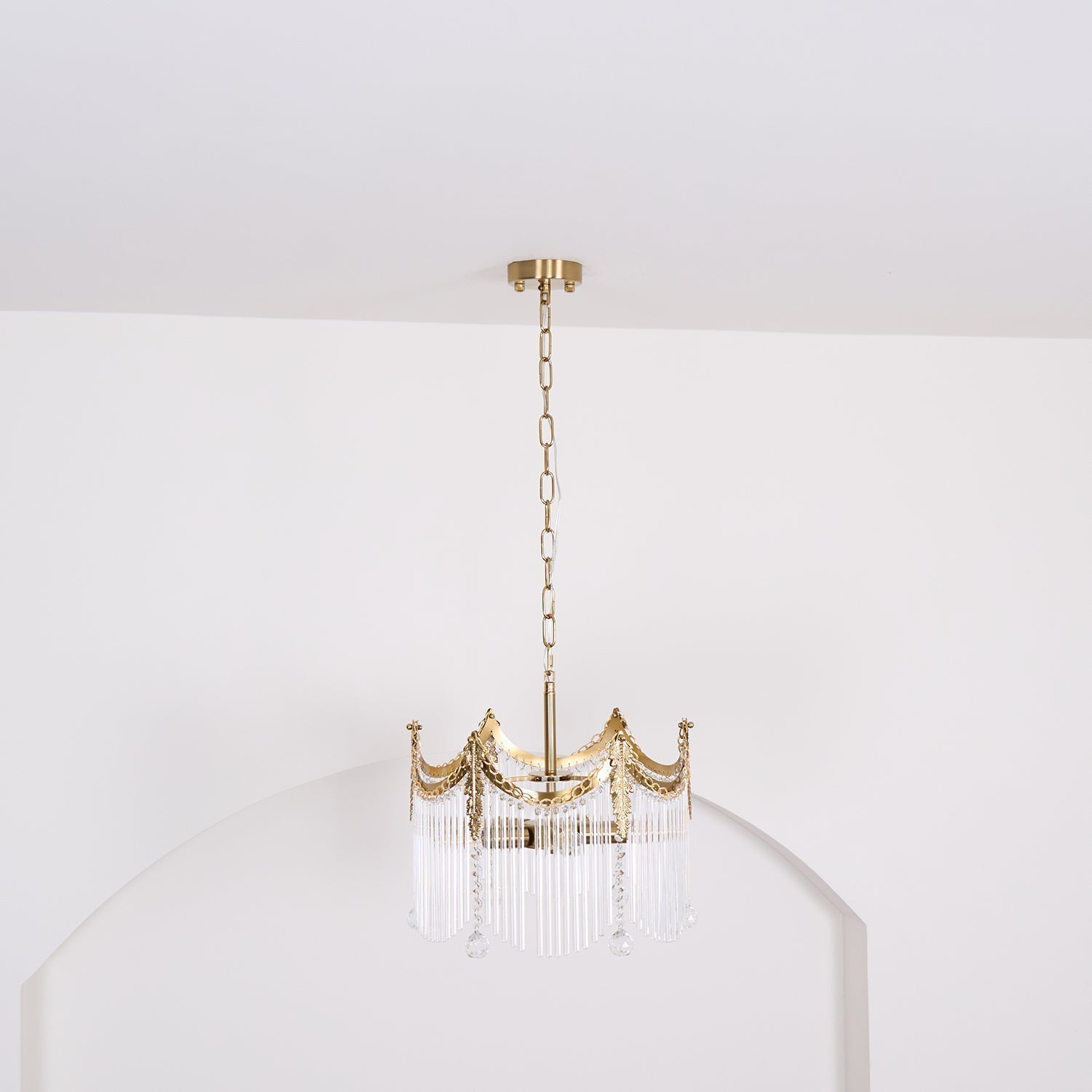 Elias Luxuriöse Glas-Kronleuchter im Landhausstil