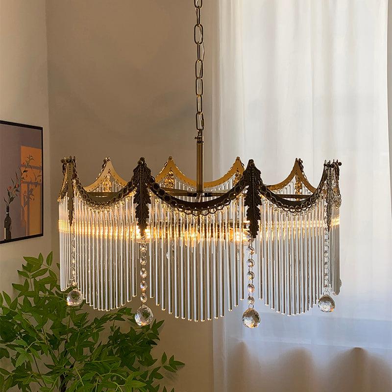 Elias Luxuriöse Glas-Kronleuchter im Landhausstil