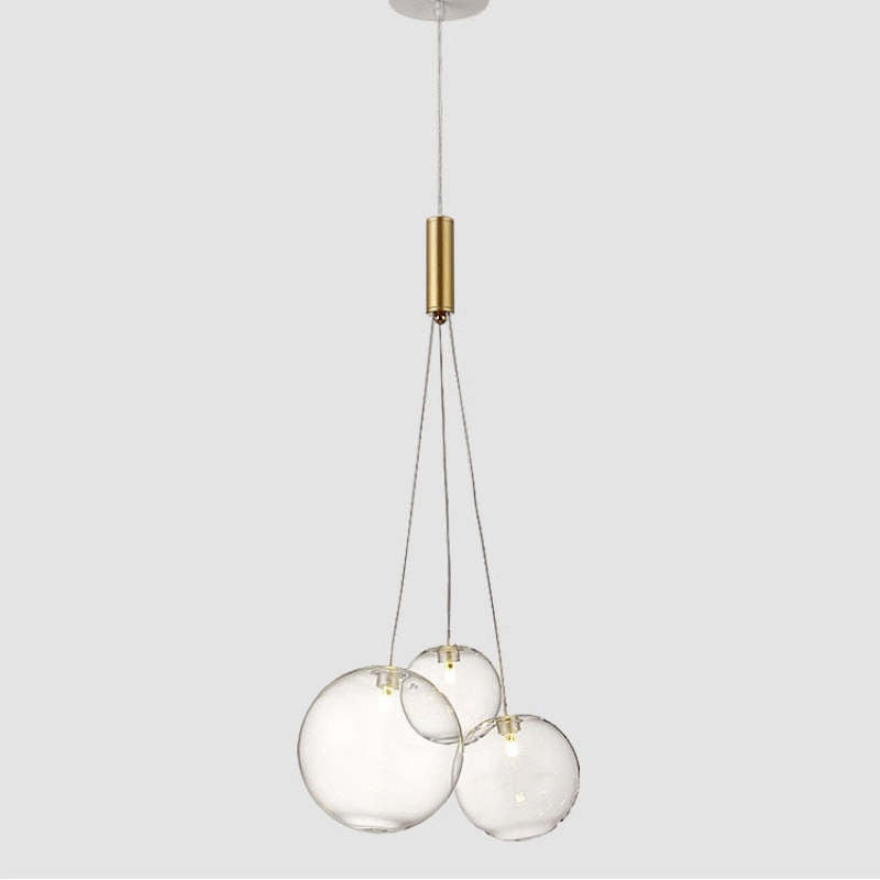 Valentina Modern LED Pendelleuchte Kugel, Esstisch, Glas Metall