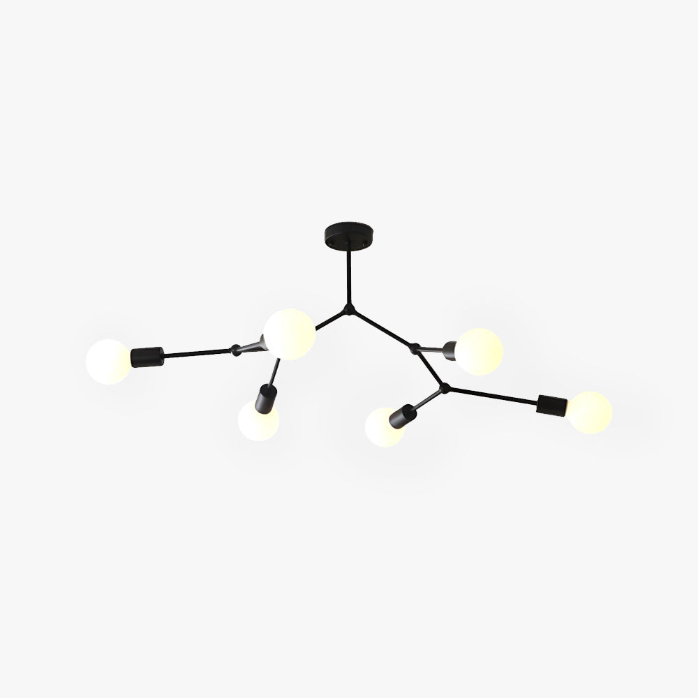 Valentina Industrieller Kronleuchter, Schwarz/Weiß/Gold