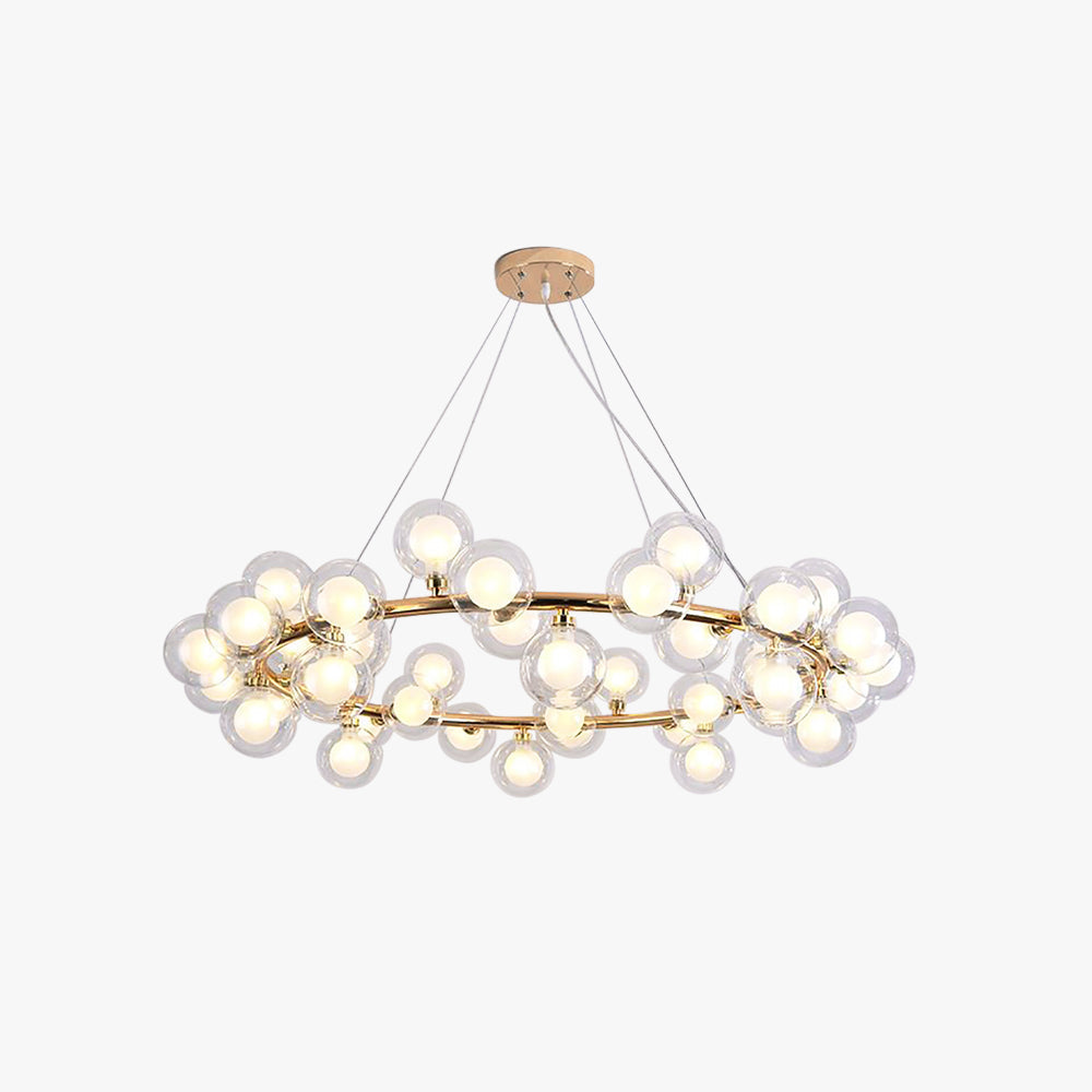 Valentina Modern Gold Bubble Pendelleuchte, Metall & Glas