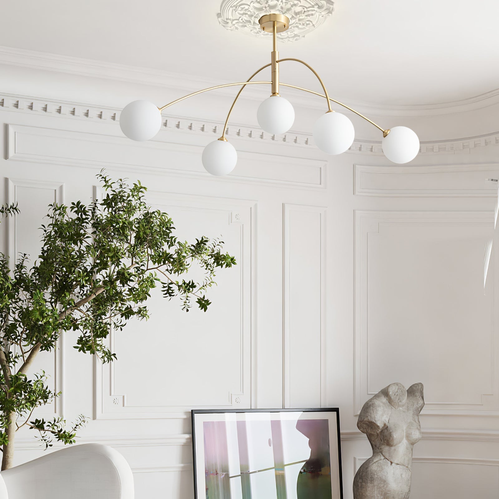 Lustra Kronleuchter Valentina Bogen Messing Elegant-Letslighting