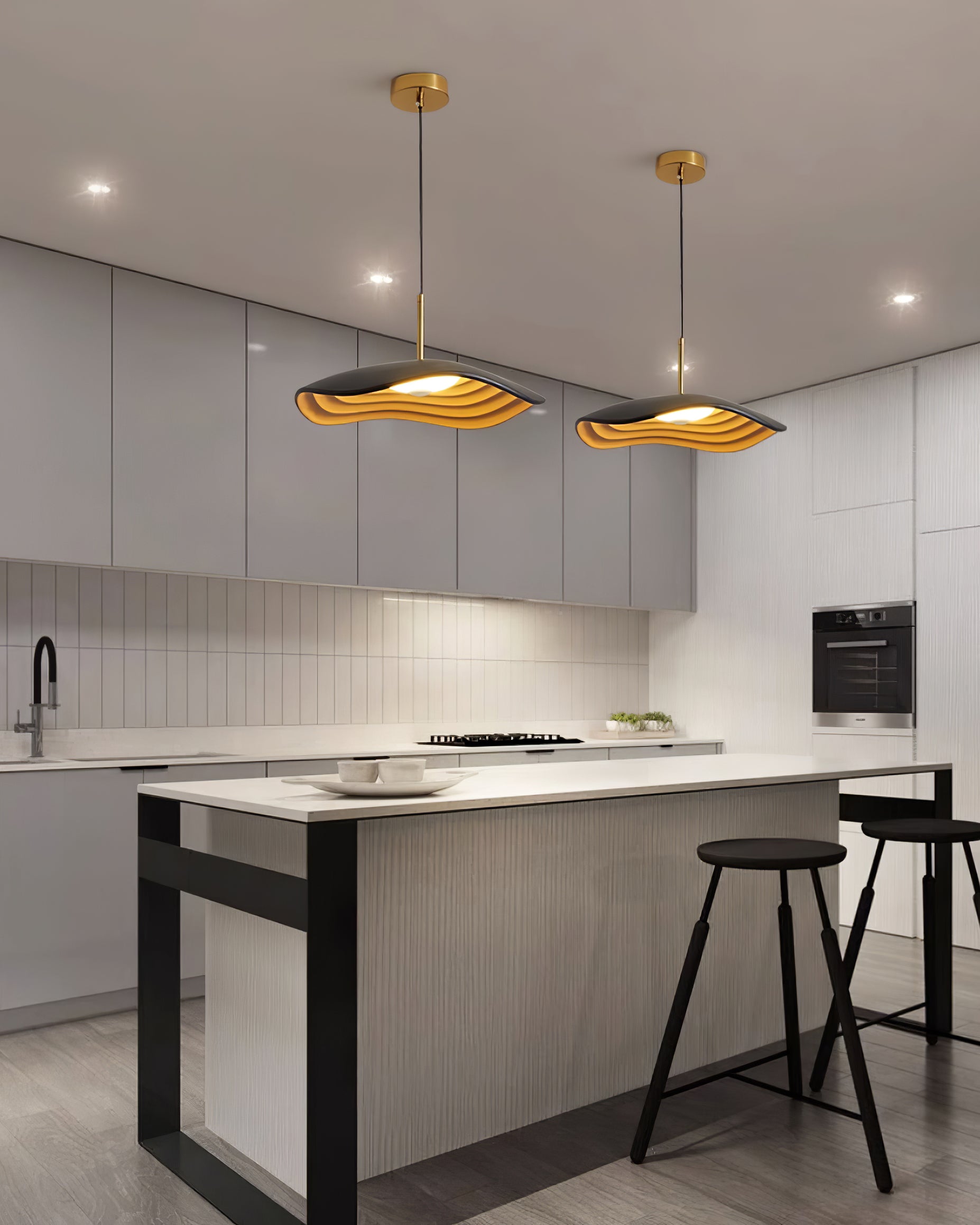 Ovelis Pendelleuchte Modern Welle Gold-Letslighting