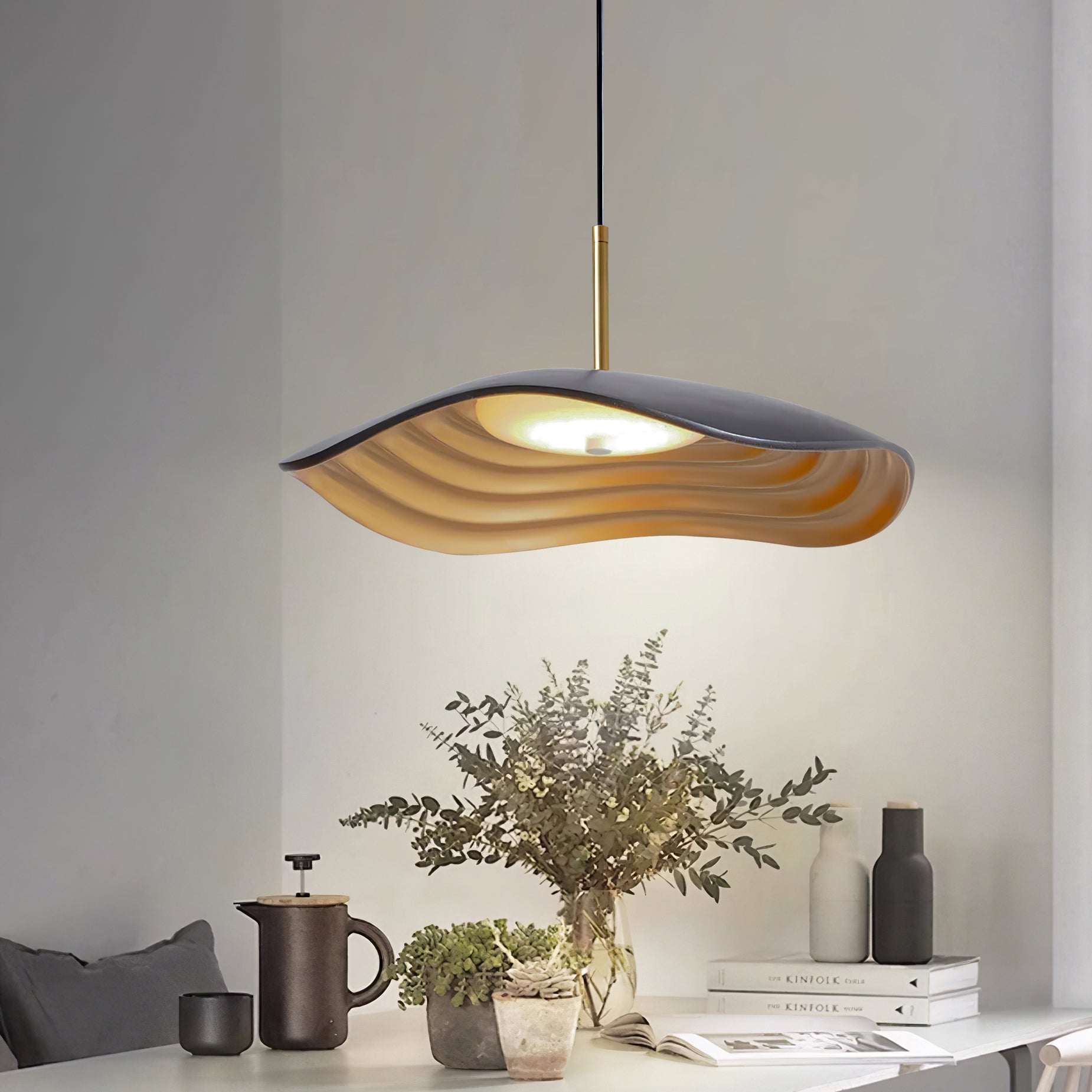 Ovelis Pendelleuchte Modern Welle Gold-Letslighting