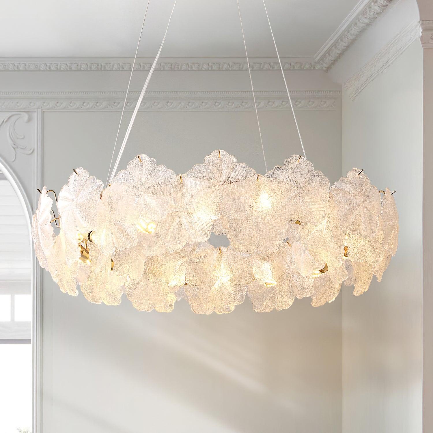 Vitheir Kronleuchter aus Floralem Glas-Letslighting
