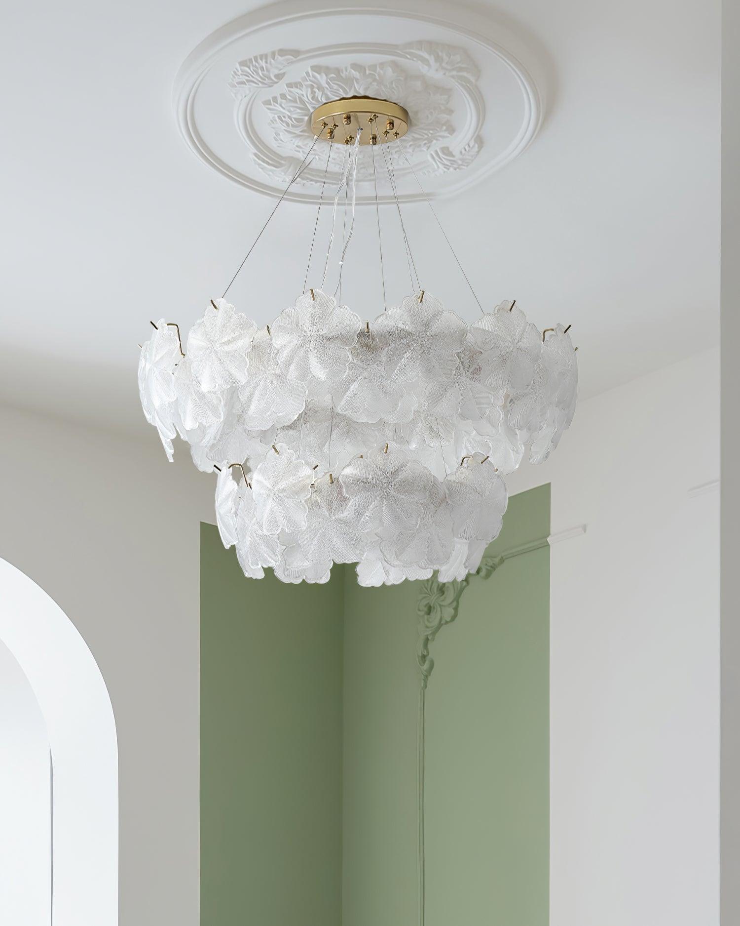 Vitheir Kronleuchter aus Floralem Glas-Letslighting