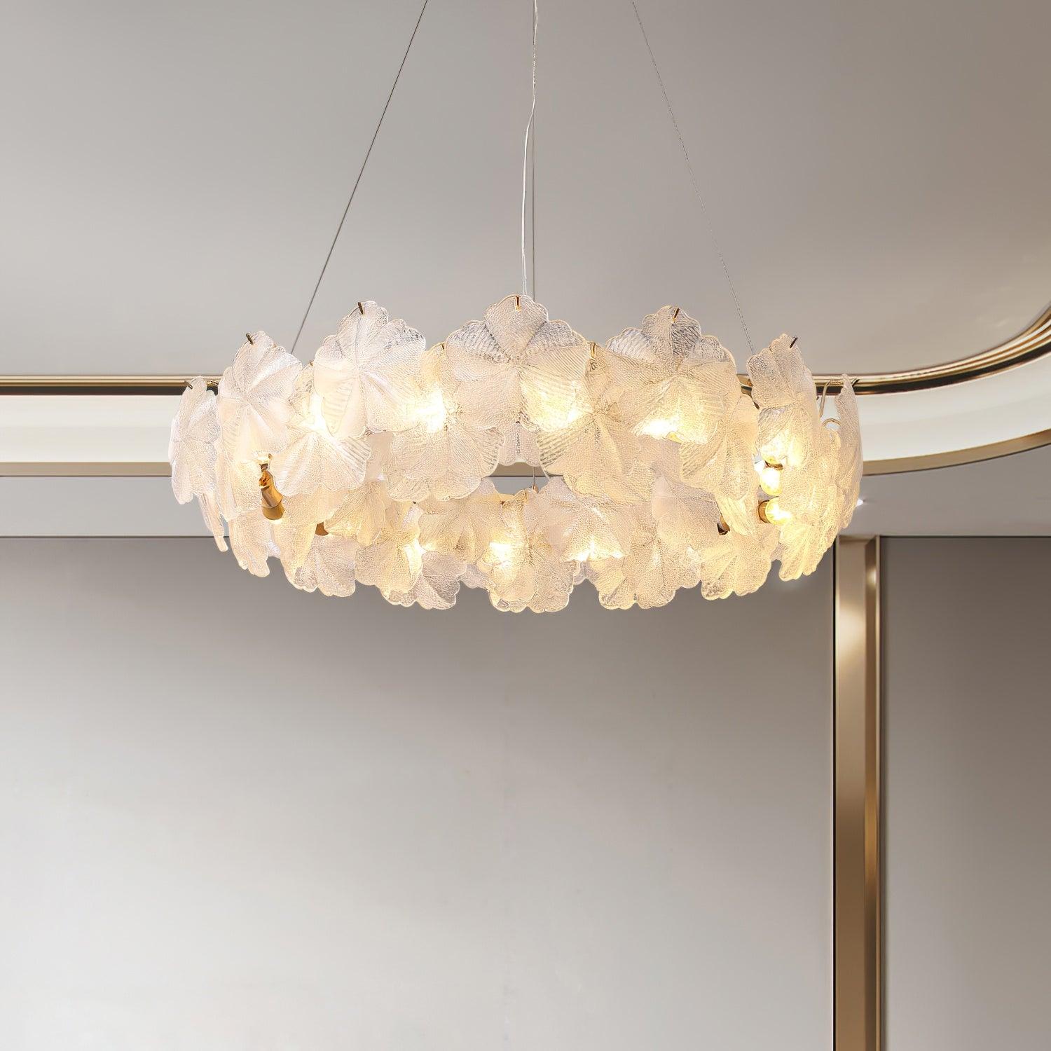 Vitheir Kronleuchter aus Floralem Glas-Letslighting