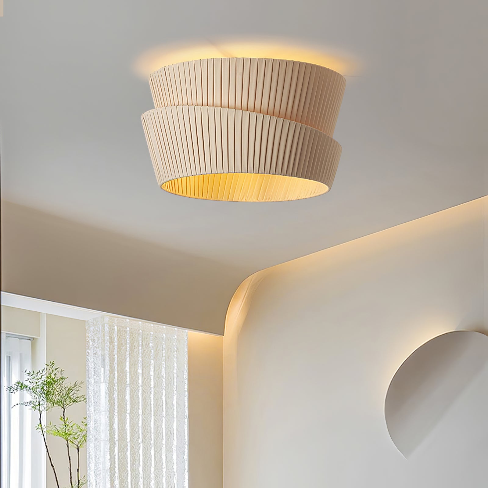Zethayra Natur Einzigartig Twist Stoff Deckenleuchte-Letslighting