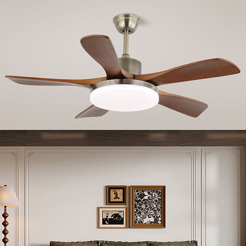 Elara Deckenventilator mit Licht und weißem Acrylschirm